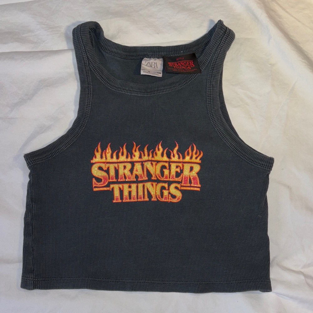 Zara Kids Tank Top - Black with Red and Yellow Design